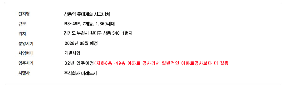상동역 롯데캐슬 시그니처 메인 이미지